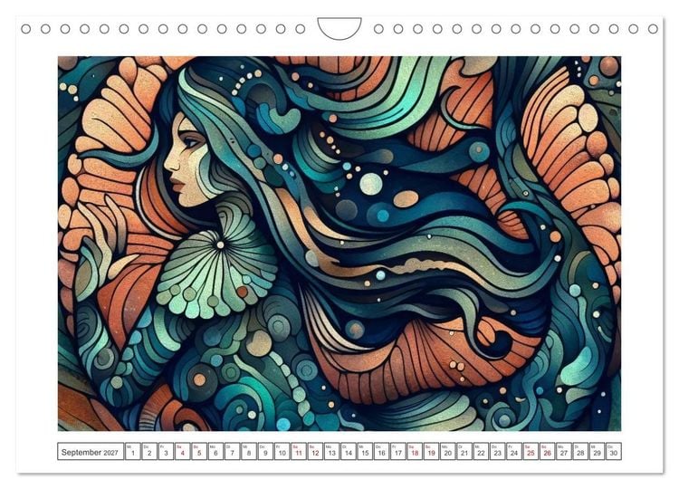 Produktbild: Tierkreisfl&uuml;stern &ndash; Ein Jahr in kosmischen Farben (Wandkalender 2027 DIN A4 quer), CALVENDO Monatskalender