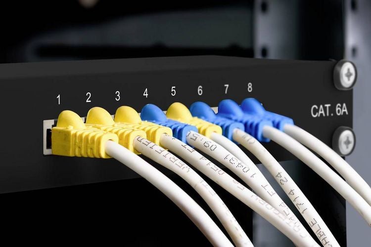Produktbild: Renkforce RF-4870828 8 Port Netzwerk-Patchpanel 254mm (10\") CAT 6a 1 HE Best&uuml;ckt