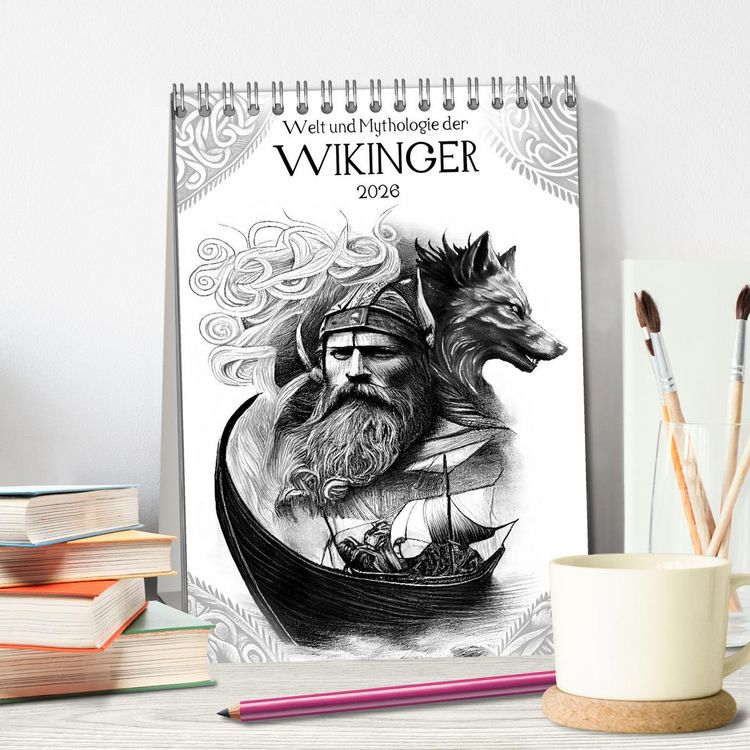Produktbild: Welt und Mythologie der Wikinger (Tischkalender 2026 DIN A5 hoch), CALVENDO Monatskalender