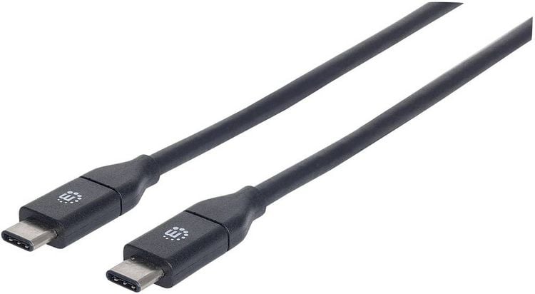 Produktbild: Manhattan USB-Kabel USB 3.2 Gen2 USB-C&reg; Stecker, USB-C&reg; Stecker 0.50m Schwarz 354899
