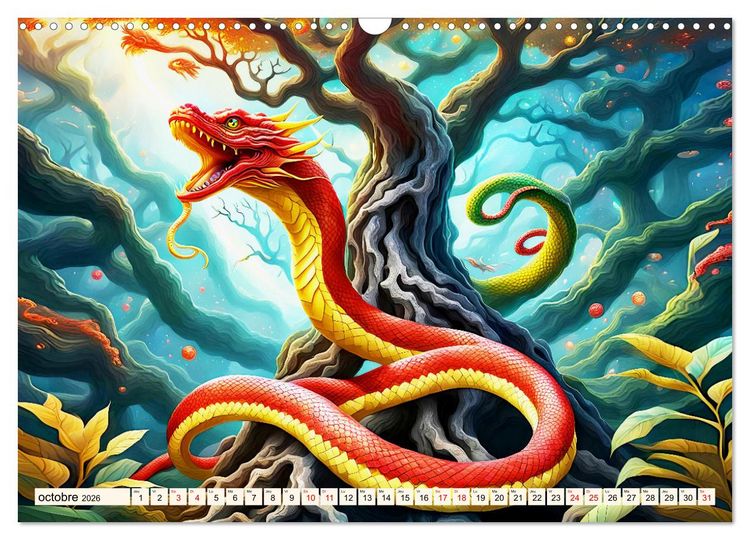 Produktbild: Gardiens mystiques (Calendrier mural 2026 DIN A3 vertical), CALVENDO calendrier mensuel