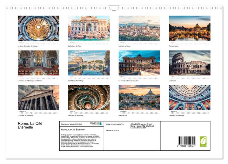 Produktbild: Rome, La Cit&eacute; &Eacute;ternelle (Calendrier mural 2026 DIN A3 vertical), CALVENDO calendrier mensuel