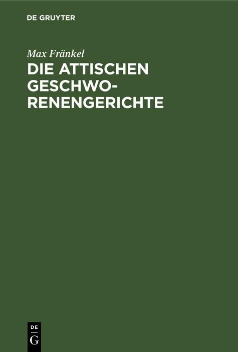Produktbild: Die attischen Geschworenengerichte