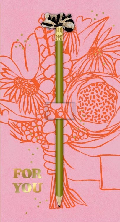 Produktbild: Karte mit Bleistift - Blumengr&uuml;&szlig;e - Sch&ouml;ner Schenken