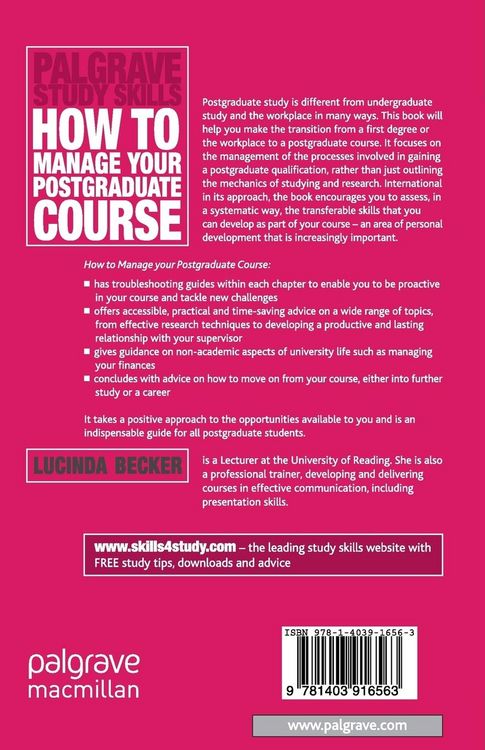 Produktbild: How to Manage your Postgraduate Course