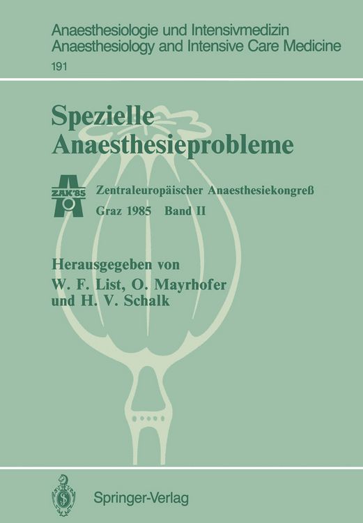 Produktbild: Spezielle Anaesthesieprobleme