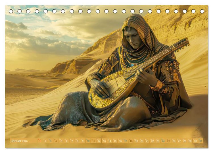 Produktbild: W&uuml;stenmusikanten und W&uuml;stent&auml;nzer - Surreale Impressionen (Tischkalender 2026 DIN A5 quer), CALVENDO Monatskalender