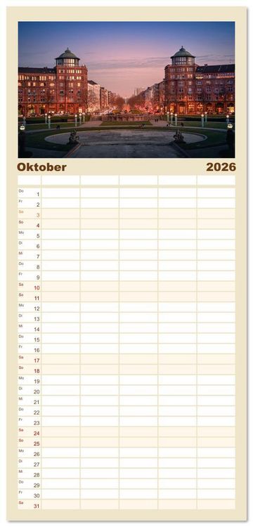 Produktbild: Familienplaner 2026 - Mannheim, meine Stadt mit 5 Spalten (Wandkalender, 21 x 45 cm) CALVENDO