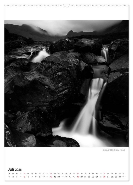 Produktbild: Isle of Skye - Langzeitbelichtungen in Schwarzwei&szlig; (hochwertiger Premium Wandkalender 2026 DIN A2 hoch), Kunstdruck in Hochglanz