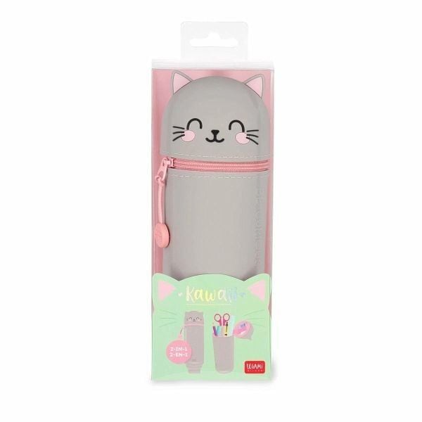 Produktbild: Legami 2-in-1 Federm&auml;ppchen aus Silikon - Kawaii - Katze