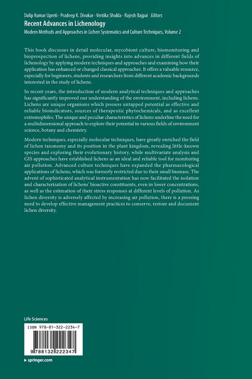 Produktbild: Recent Advances in Lichenology