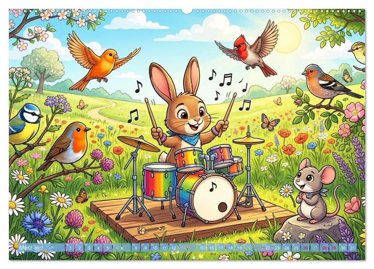 Produktbild: Tierisch musikalisch - Taktgef&uuml;hl mit Humor (Wandkalender 2027 DIN A2 quer), CALVENDO Monatskalender