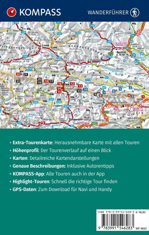 Produktbild: KOMPASS Wanderf&uuml;hrer Karnischer H&ouml;henweg, Von Th&ouml;rl-Maglern nach Sillian, Mit Varianten und Gipfeln, 28 Touren mit Extra-Tourenkarte