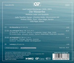 Produktbild: Die Wasserfee-Weltl.Lieder,Duette & Quartette
