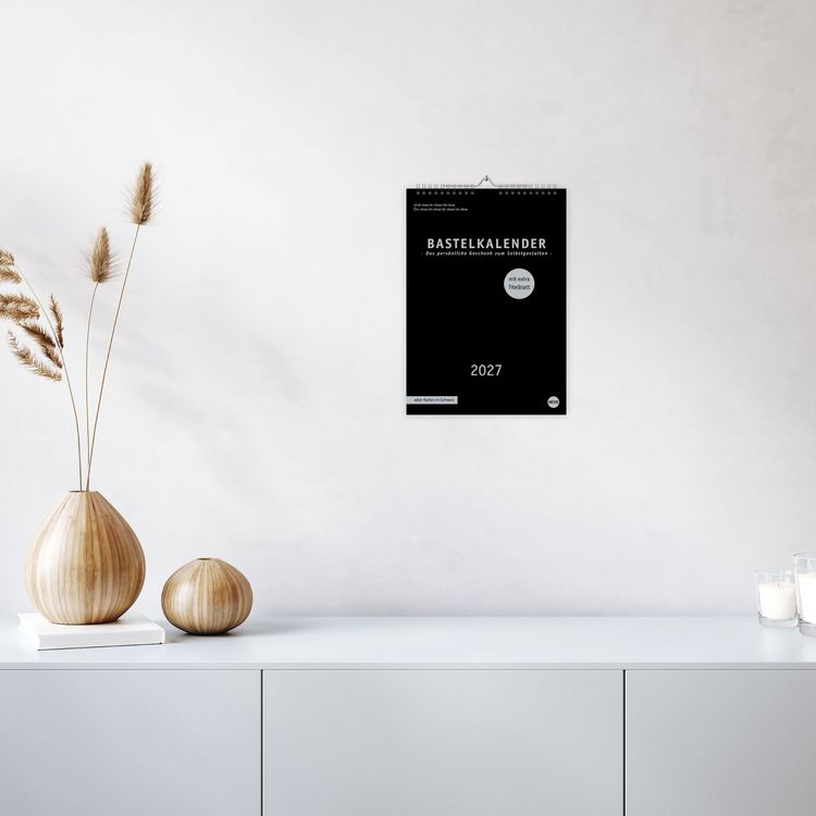 Produktbild: Premium-Bastelkalender schwarz A4 2027