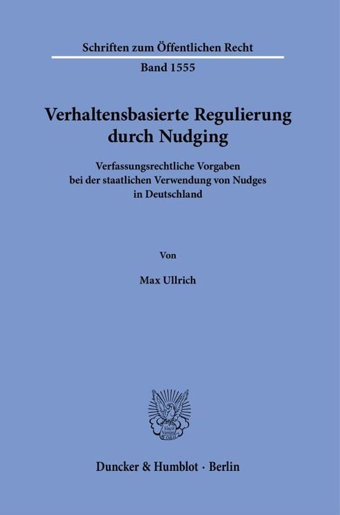 Produktbild: Verhaltensbasierte Regulierung durch Nudging