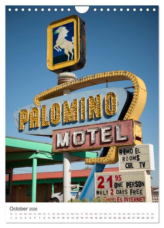 Produktbild: Historic Route 66 Motel (Wall Calendar 2026 DIN A4 portrait), CALVENDO 12 Month Wall Calendar