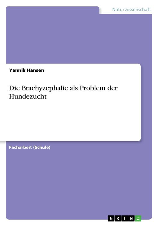 Produktbild: Die Brachyzephalie als Problem der Hundezucht