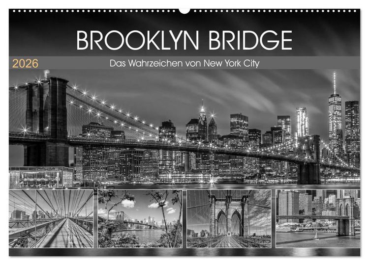 Produktbild: BROOKLYN BRIDGE Das Wahrzeichen von New York City (Wandkalender 2026 DIN A2 quer), CALVENDO Monatskalender