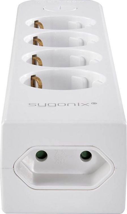 Produktbild: Sygonix SY-4535058 Steckdosenleiste mit Schalter Wei&szlig; Schutzkontakt 1St.