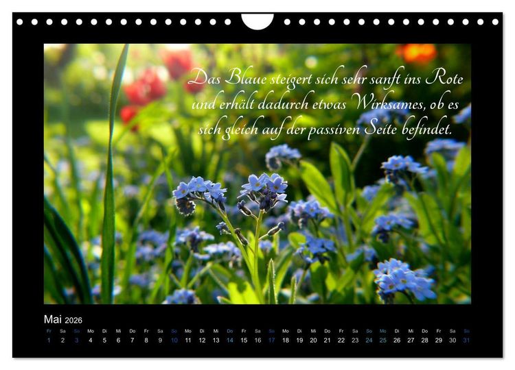 Produktbild: Goethes Blau. Gedanken zur Farbe (Wandkalender 2026 DIN A4 quer), CALVENDO Monatskalender