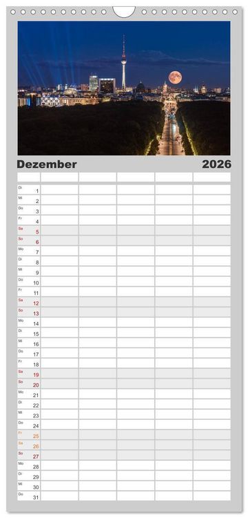 Produktbild: Familienplaner 2026 - Berlin - Faszination Hauptstadt mit 5 Spalten (Wandkalender, 21 x 45 cm) CALVENDO