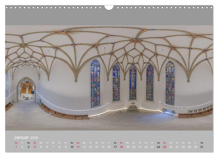 Produktbild: Backnang - Panoramablicke in die Stiftskirche (Wandkalender 2026 DIN A3 quer), CALVENDO Monatskalender