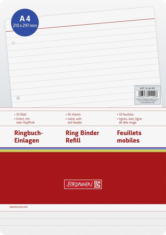 Produktbild: Brunnen Ringbucheinlage A4 lin 50Bl