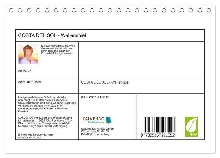 Produktbild: COSTA DEL SOL - Wellenspiel (Tischkalender 2026 DIN A5 quer), CALVENDO Monatskalender