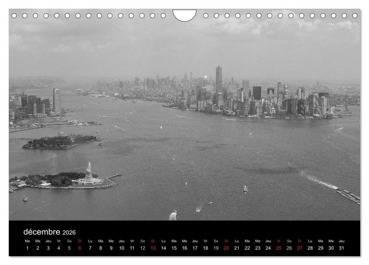 Produktbild: New York en noir et blanc (Calendrier mural 2026 DIN A4 vertical), CALVENDO calendrier mensuel