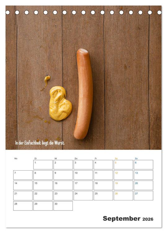 Produktbild: Ist mir Wurst Kalender (Tischkalender 2026 DIN A5 hoch), CALVENDO Monatskalender