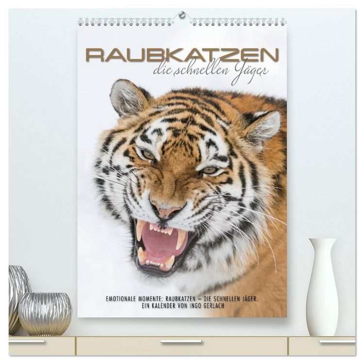 Produktbild: Emotionale Momente: Raubkatzen - die schnellen J&auml;ger. (hochwertiger Premium Wandkalender 2027 DIN A2 hoch), Kunstdruck in Hochglanz