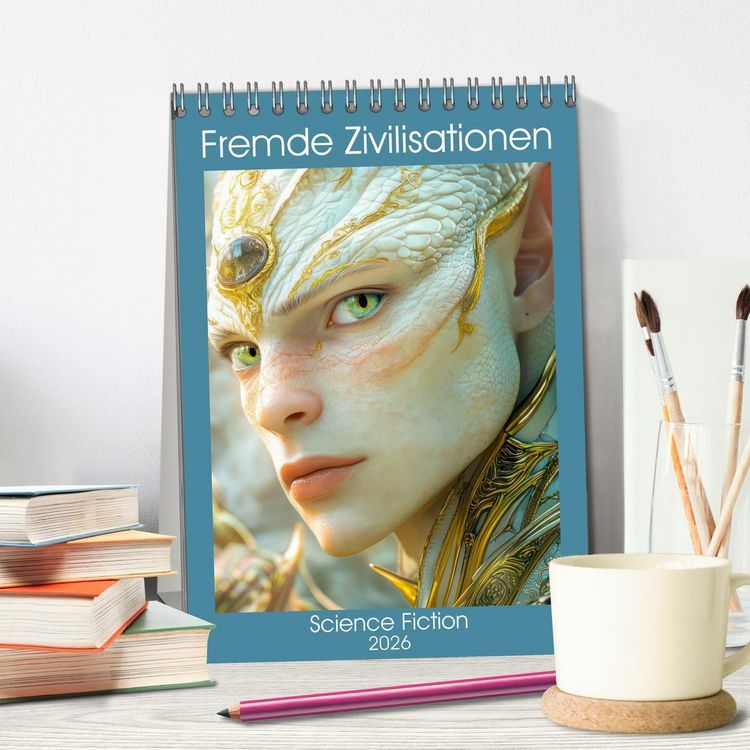 Produktbild: Fremde Zivilisationen - Science Fiction (Tischkalender 2026 DIN A5 hoch), CALVENDO Monatskalender