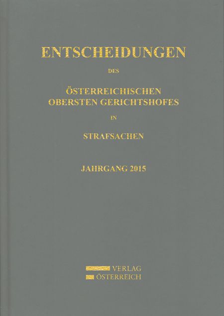 Produktbild: Entscheidungen des &Ouml;sterreichischen Obersten Gerichtshofes in Strafsachen