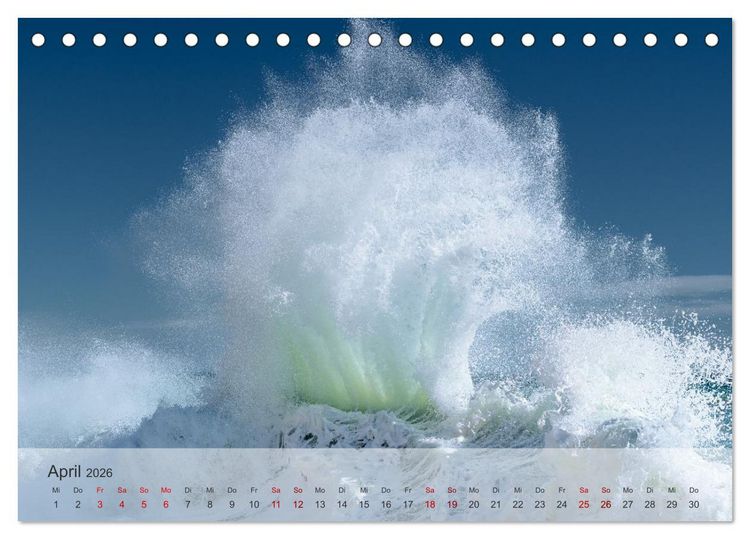 Produktbild: Azurblaue Horizonte - Die Sch&ouml;nheit des Meeres einfangen (Tischkalender 2026 DIN A5 quer), CALVENDO Monatskalender