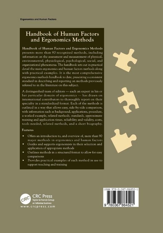 Produktbild: Handbook of Human Factors and Ergonomics Methods