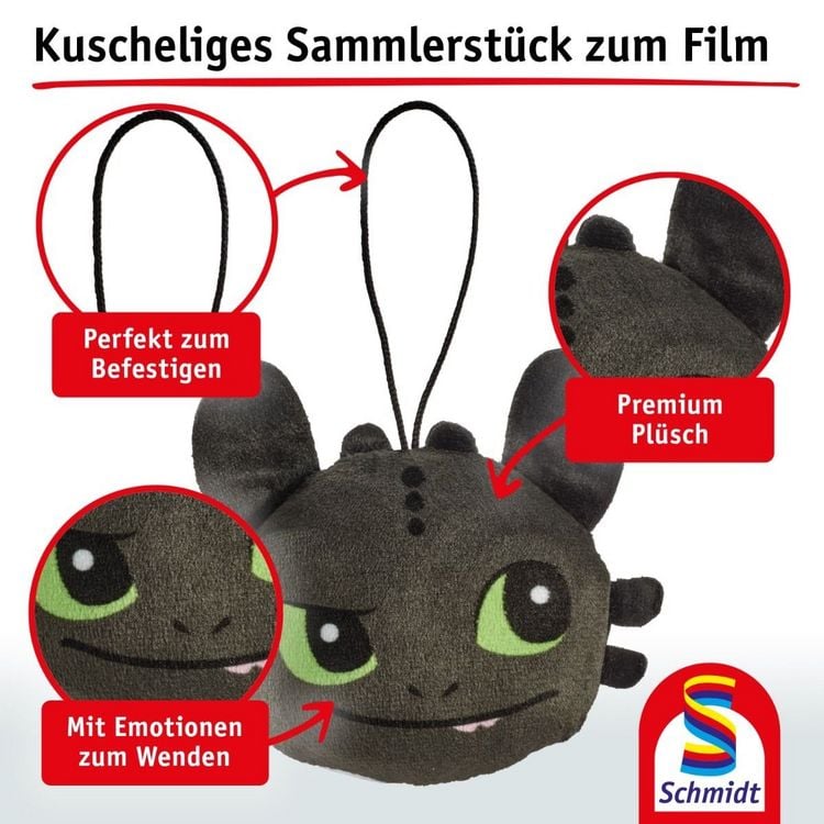 Produktbild: Dragons, Ohnezahn, lachend & frech, 7,5 cm, Anh&auml;nger, 6 St&uuml;ck im Polybeutel