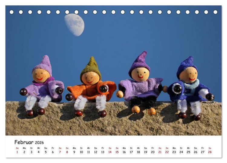 Produktbild: Die Abenteuer der vier kleinen Wichtel (Tischkalender 2026 DIN A5 quer), CALVENDO Monatskalender