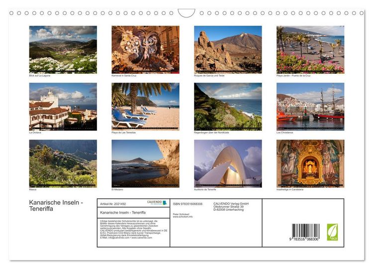 Produktbild: Kanarische Inseln - Teneriffa (Wandkalender 2026 DIN A3 quer), CALVENDO Monatskalender