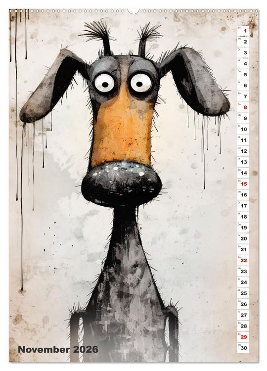 Produktbild: Hund mit Pfiff (Wandkalender 2026 DIN A2 hoch), CALVENDO Monatskalender