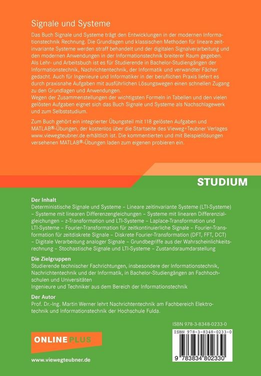 Produktbild: Signale und Systeme