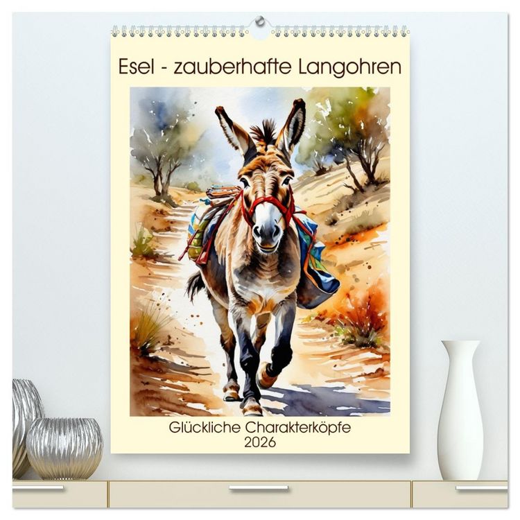 Produktbild: Esel - zauberhafte Langohren (hochwertiger Premium Wandkalender 2026 DIN A2 hoch), Kunstdruck in Hochglanz