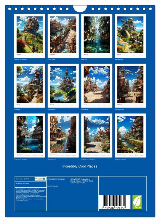 Produktbild: Incredibly Cool Places (Wall Calendar 2026 DIN A4 portrait), CALVENDO 12 Month Wall Calendar