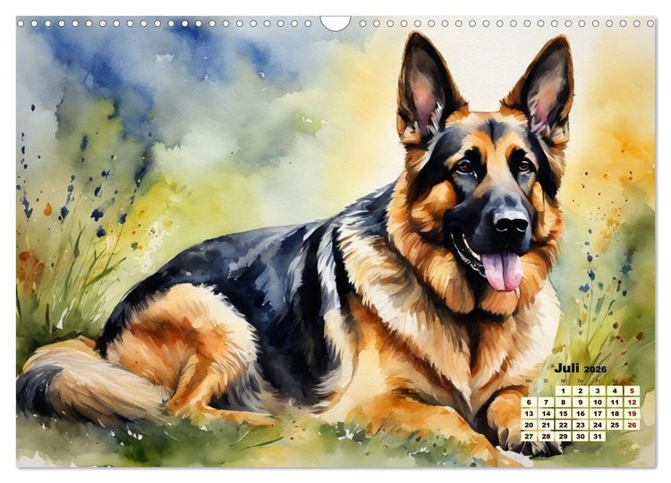 Produktbild: Deutsche Sch&auml;ferhunde - Klassiker rund um den Globus (Wandkalender 2026 DIN A3 quer), CALVENDO Monatskalender