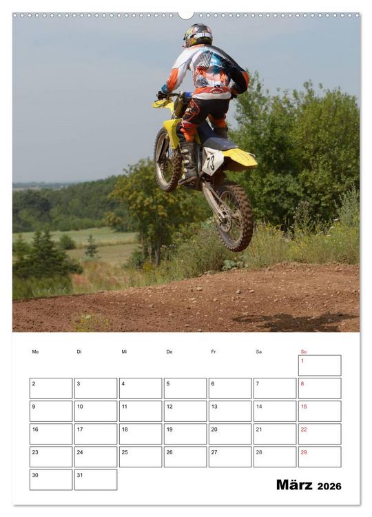 Produktbild: Motocross Terminplaner (Wandkalender 2026 DIN A2 hoch), CALVENDO Monatskalender