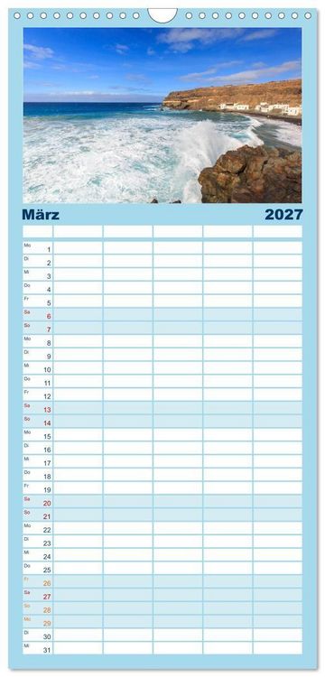 Produktbild: Familienplaner 2027 - Fuerteventura mit 5 Spalten (Wandkalender, 21 x 45 cm) CALVENDO