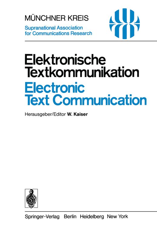 Produktbild: Elektronische Textkommunikation / Electronic Text Communication