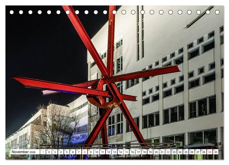 Produktbild: Mannheim bei Nacht - Impressionen aus der Quadratestadt (Tischkalender 2026 DIN A5 quer), CALVENDO Monatskalender