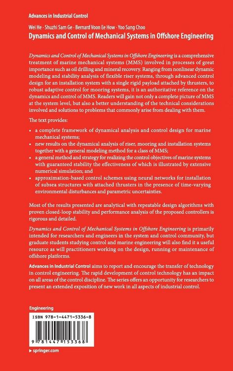 Produktbild: Dynamics and Control of Mechanical Systems in Offshore Engineering