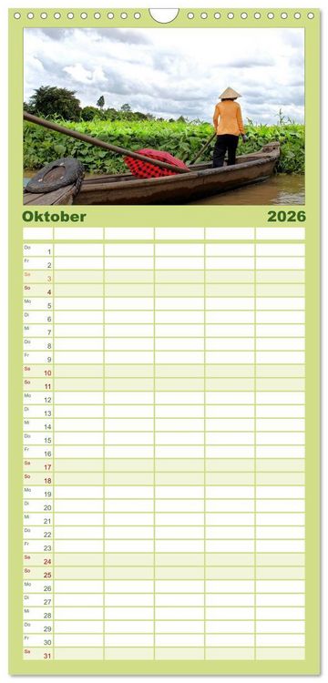 Produktbild: Familienplaner 2026 - Vietnam &ndash; Land der Kontraste 2026 mit 5 Spalten (Wandkalender, 21 x 45 cm) CALVENDO